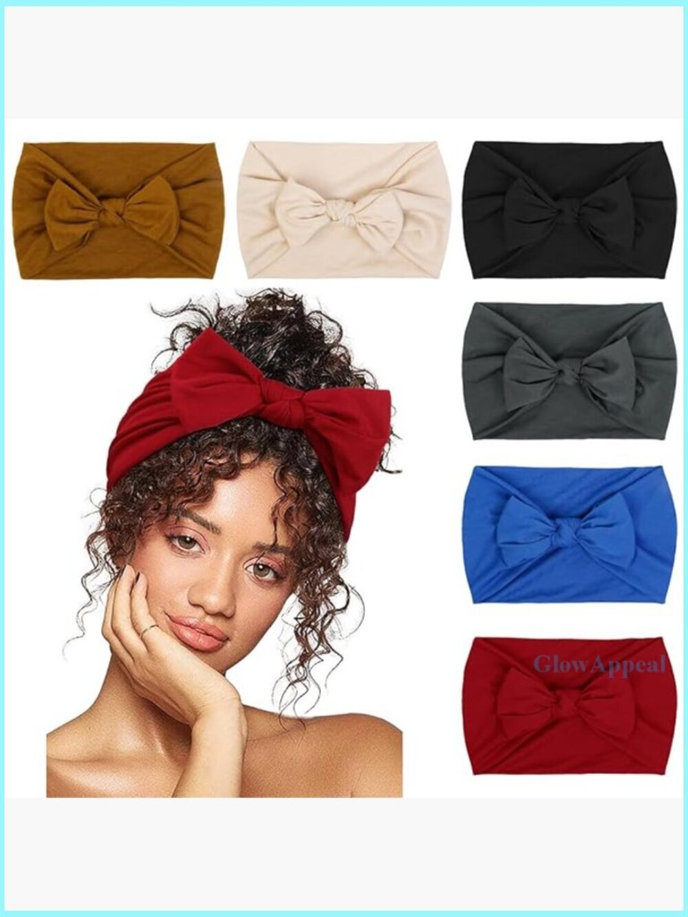 6-Pack Wide Knotted Headbands, Polyester Spandex Elastic Hair Accessories